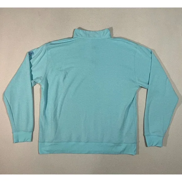 Men's Blue Turtleson Quarter-zip Sweater - Picture 3 of 9